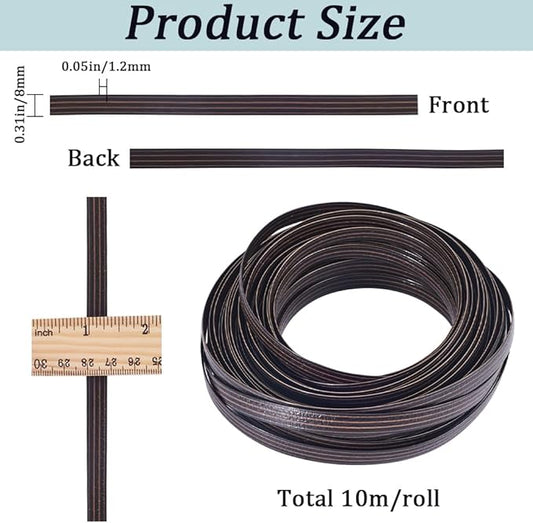 GORGECRAFT 10m Rattan Repair Kit Coffee Wicker Repair Material Plastic Rattan Wicker Roll Waterproof Rattan Fix Material for Garden Patio Furniture and Rattan Chair Sofa Storage Basket
