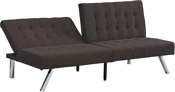 YOPTO Fabric Convertible Folding Futon Sofa Bed,Upholstered Sleeper Couch Daybed with Wood Frame, Stainless Leg for Compact Living Space, Apartment, Living Room,Bedroom,Dorm,Espresso