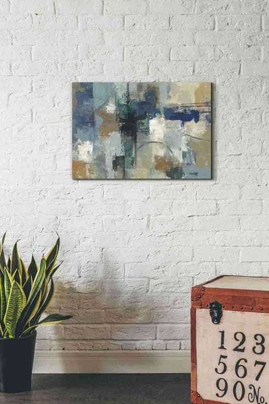 Epic Graffiti 'Jasper Lagoon' by Silvia Vassileva, Canvas Wall Art, 18"x26"