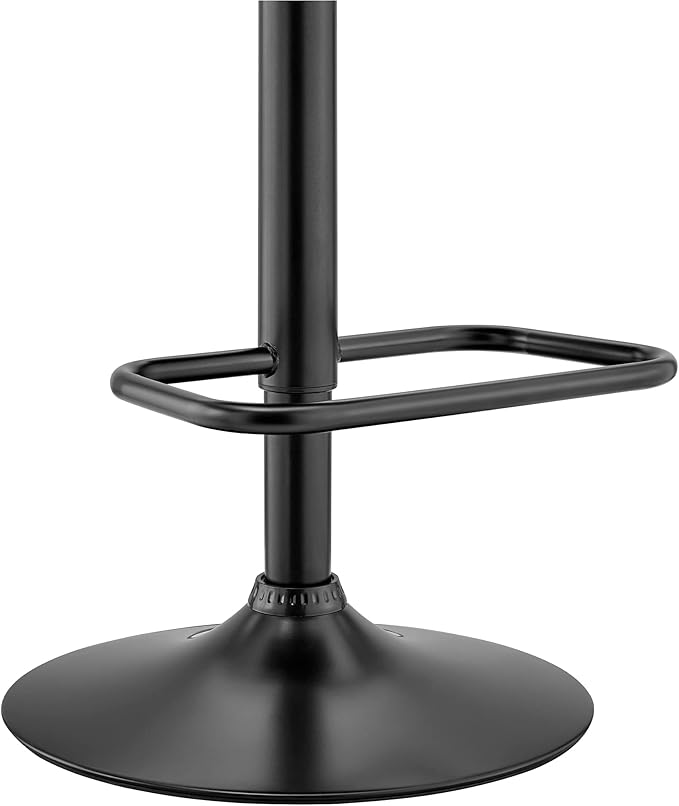 Armen Living Leland Adjustable Grey Faux Leather and Black Finish Bar Stool