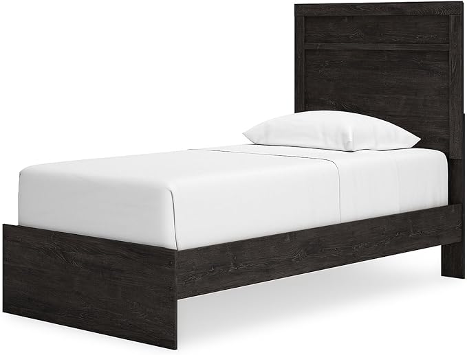 Signature Design by Ashley Belachime Rustic Twin Panel Bed, Foundation or Box Spring Needed, Gray