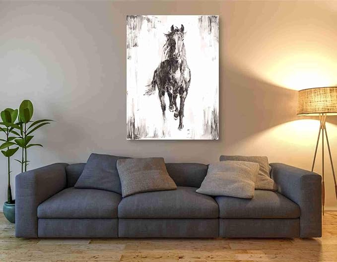 Epic Graffiti 'Rustic Black Stallion I' by Ethan Harper Canvas Wall Art, 40"x54"