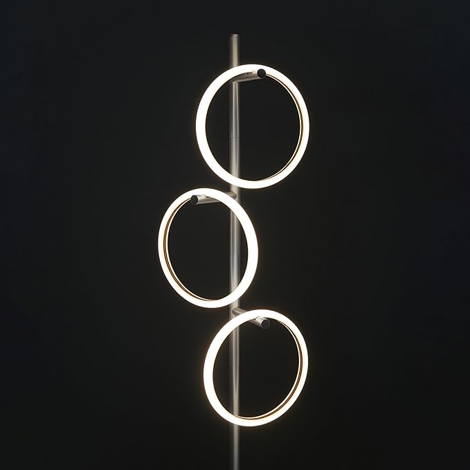 Brightech Saturn LED Tree Floor Lamp - Unique Design Matches Modern and Contemporary Decor - 3 Light Standing Pole Lamp- Tall Light for Living Room, Bedroom, and Office - Silver