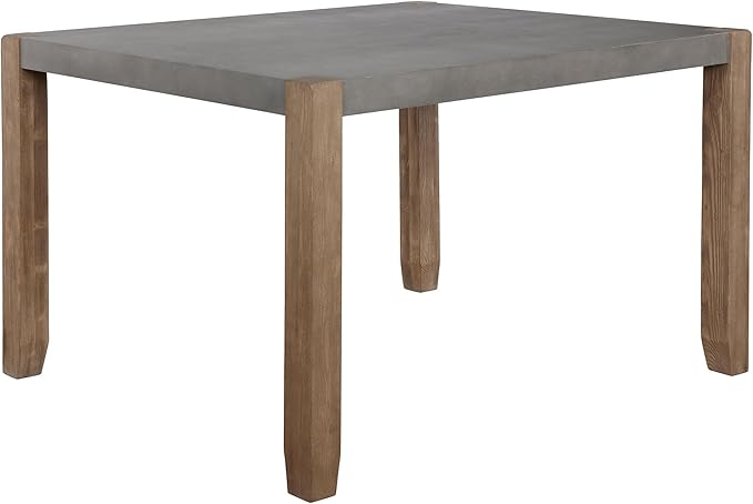 Alaterre Furniture Newport Kitchen Table Collection – 48” x 30” Dining Table for 4 with Faux Concrete Gray Top & Solid Wood Legs – Rustic Industrial Modern Farmhouse Dining Room Table