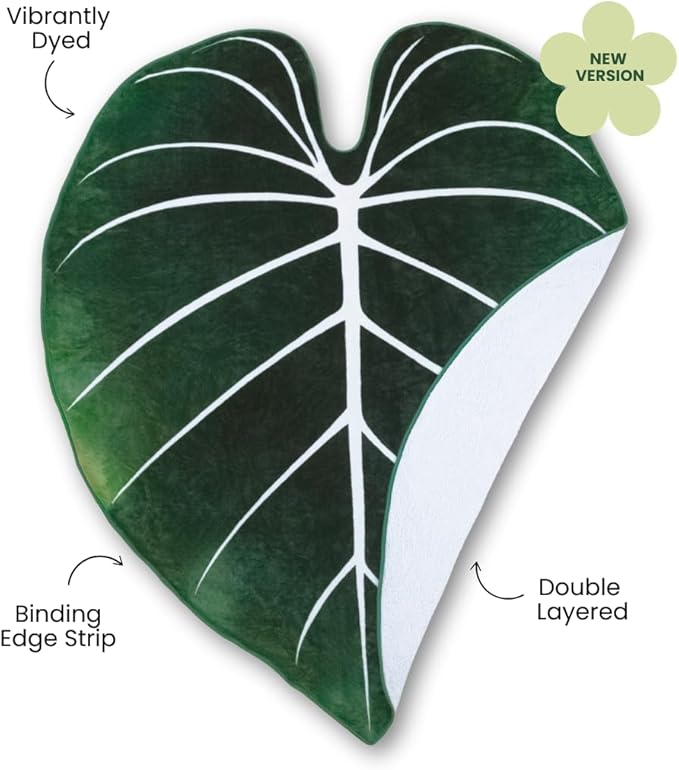 Green Philosophy Co. Giant Leaf Shaped Blanket (Philodendron Gloriosum) Large Modern Home Decorative Leaves Design Soft Warm & Cozy Throw for Living Room Couch Sofa Bed Perfect for Plant Lovers