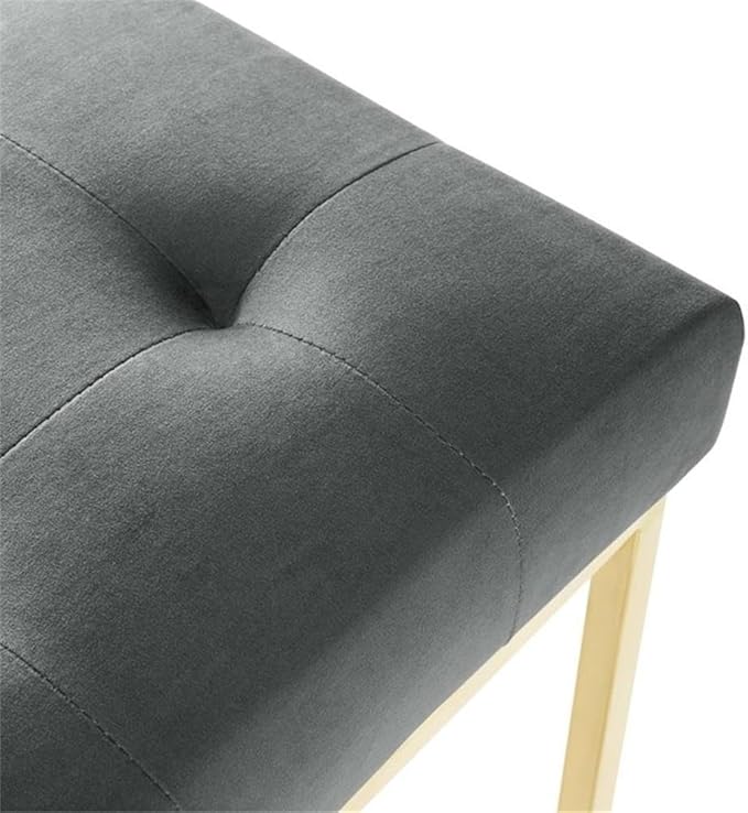 Modway Privy Performance Velvet Gold Stainless Steel Dining Chair in Gold Charcoal
