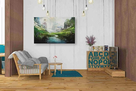 Epic Graffiti 'Peaceful River' by Jonathan Lam, Canvas Wall Art, 26"x40"