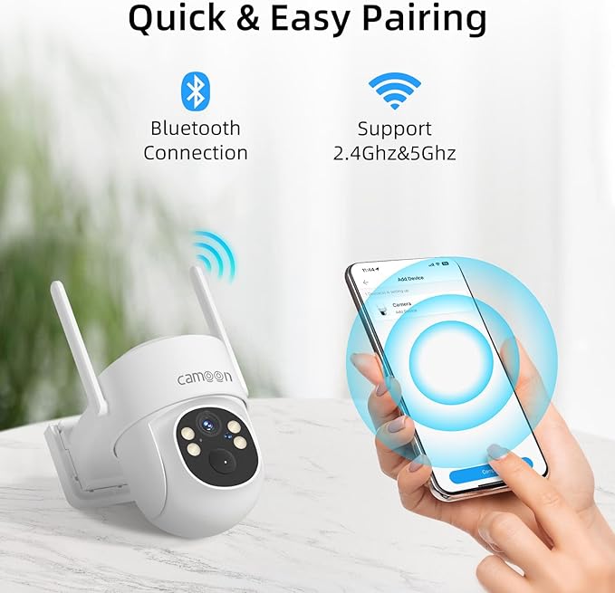 2K Solar Security Cameras Wireless Outdoor, 5/2.4Ghz WiFi Cameras for Home Security, Color Night Vision, Human Detection, Two-Way Audio, SD/Cloud Storage(3 Camera)