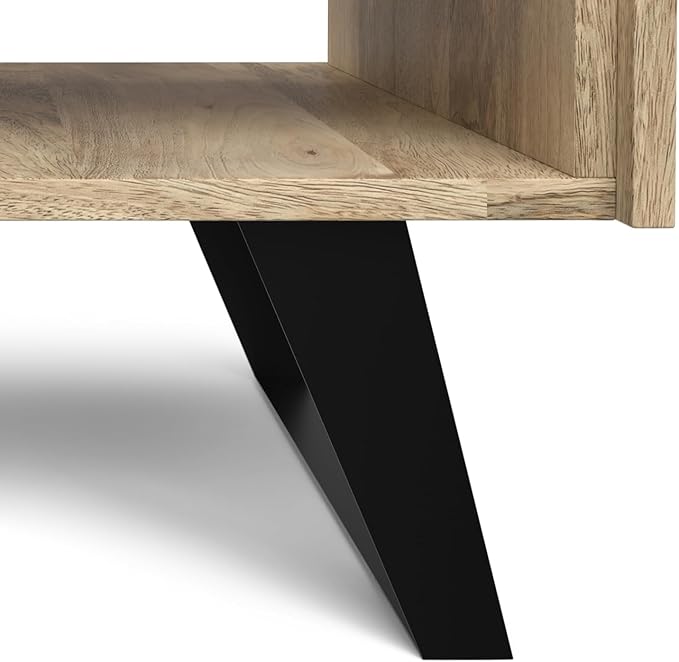 SIMPLIHOME Lowry Modern Industrial 22 inch Wide Metal End Side Table in Natural for the Living Room and Bedroom