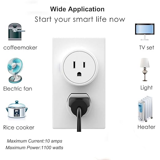 Zigbee Smart Plug, Easy Setup, Work with SmartThings/Google Home, Voice Control with Alexa,10A, Hub Required, Pack of 2