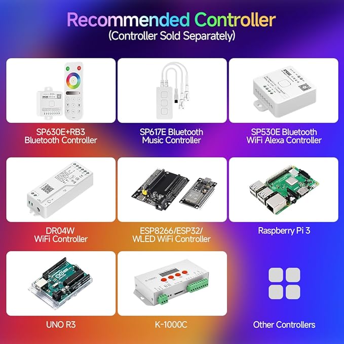 BTF-LIGHTING SK6812(WS2812B) RGBW LED Chips 200PCS RGB+Natual White Individually Addressable 5050SMD Module Pixels Light DC5V White PCB Chasing Dream Color for Christmas(No Adapter or Controller)