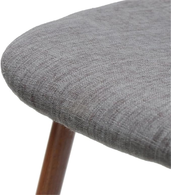 Great Deal Furniture Noble House Caden Mid Century Fabric Dining Chair in Light Gray (Set of 2)