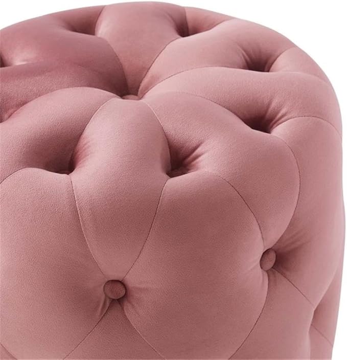 Modway EEI-3778-DUS Anthem Tufted Button Round Performance Velvet Ottoman, Dusty Rose