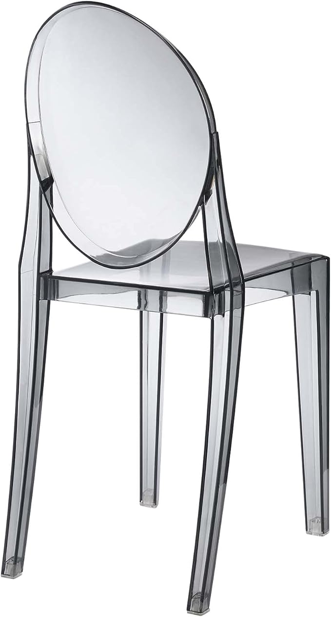 Modway Casper Modern Acrylic Stacking Two Dining Side Chairs in Smoke
