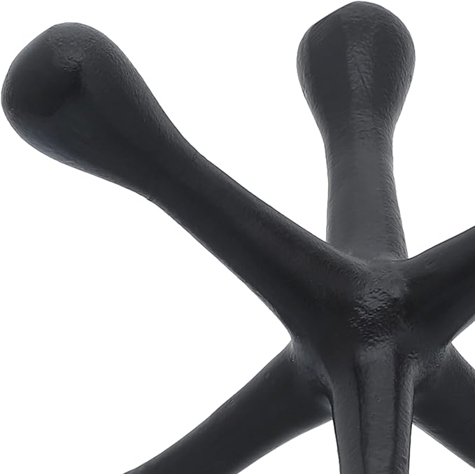 Metal Decorative Sculpture – Accessories for Room and Shelf Styling, Table, Desk, or Bookshelf Placement, Modern Sculpture Home Decor Accent for Layered Vignettes – 5", Black Matte Finish