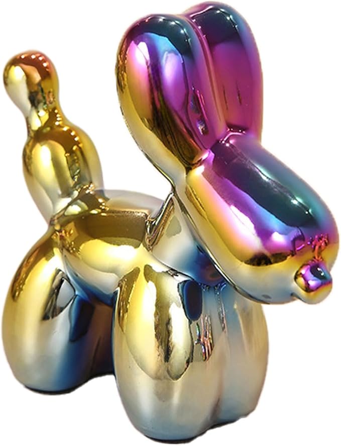 Colourful Balloon Dog Sculpture Balloon Dog Statue Cool Stuff to Put on Shelves Balloon Dog Decor Knick Knacks for Shelves Decore Decorative Objects for Coffee Table
