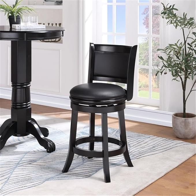 Boraam Augusta Swivel Counter Height Stool, Black