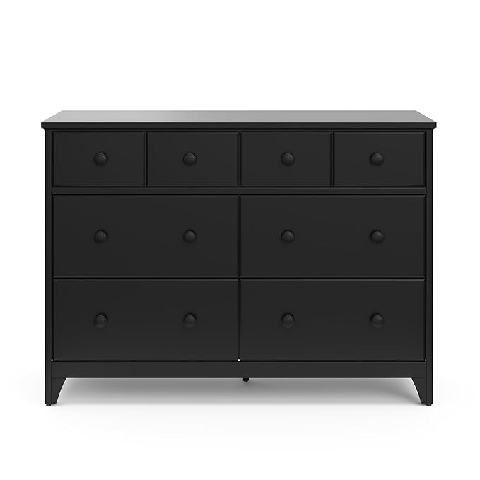 Storkcraft Moss 6 Drawer Dresser (Black) – GREENGUARD Gold Certified Nursery Dresser, Safety-Focused Interlocking Drawer System, Chest of Drawers for Bedroom, Wood Craftsmanship