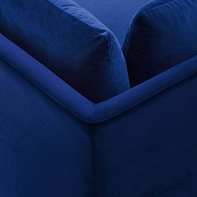 Modway Ardent Performance Velvet Sectional Sofa Corner Chair, Navy
