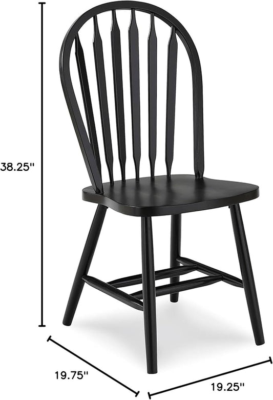 IC INTERNATIONAL CONCEPTS Windsor Solid Wood Arrowback Chair in Black