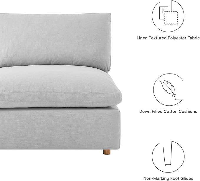Modway Commix Down-Filled Overstuffed Upholstered 7-Piece Sectional Sofa