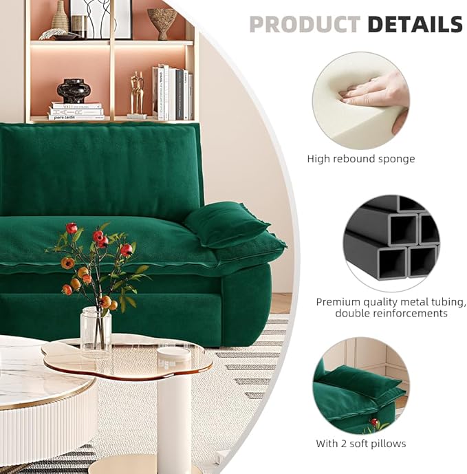 KEIKI 73.2" Pull Out Sofa Bed Queen, 3-in-1 Convertible Sleeper Couch with Smooth Rolling Wheels, Velvet Futon Sofa Bed for Guest Room Bedroom Overnight Sleeping Space Saving Couch