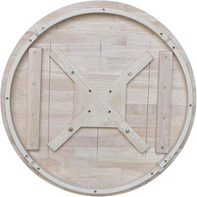 IC International Concepts, 30" Round Top Pedestal Dining Table, Solid Real Wood, Sturdy Parawood, Dimensions 30" D x 30" W x 28.8" H, Paint/Stain Ready, Unfinished