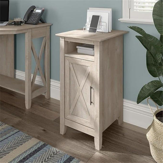 Bush Home Key West Small Storage Cabinet with Door in Washed Gray