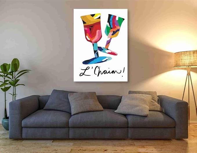 Epic Graffiti 'L'Chaim Glass' by Linda Woods, Canvas Wall Art, 40"x54"