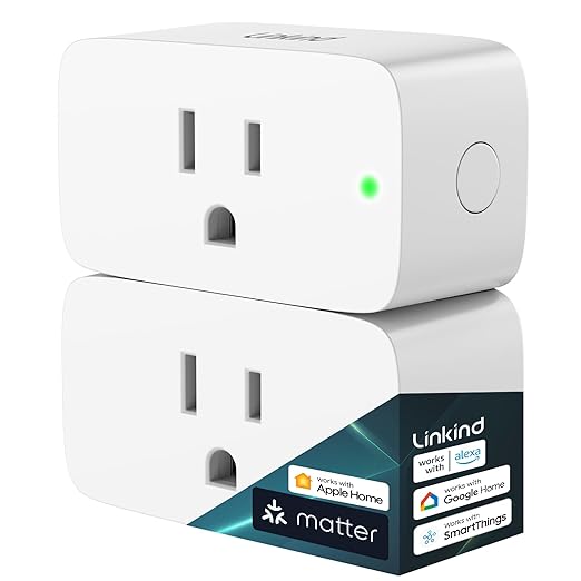 Linkind Matter Smart Light Bulbs 4 Pack with Linkind Matter Smart Plug 2 Pack
