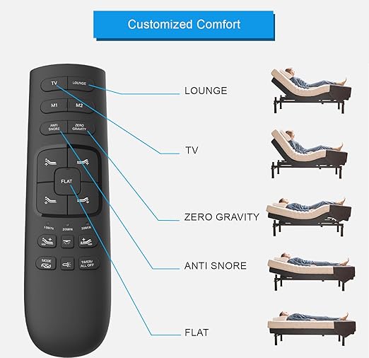 California King Adjustable Bed Base | Dual Massage | USB Ports | Zero Gravity | Anti-Snore | Memory Positions | Under Bed Lighting | Wireless Remote | Zero Clearance