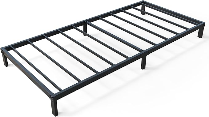 8 Inch Twin Bed Frames, Heavy Duty Metal Platform Bed Frame No Box Spring Needed, Noise Free, Easy Assembly, Black