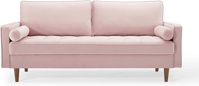 Modway EEI-3764-PNK Valour Performance Velvet Sofa, Pink