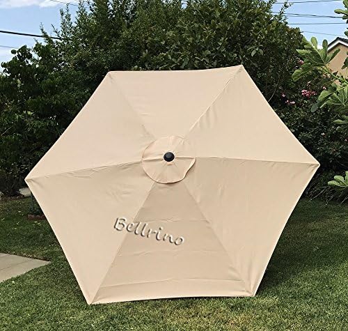 BELLRINO DECOR Replacement " STRONG & THICK " Umbrella Canopy for 9ft 6 Ribs (Canopy Only) (BEIGE)