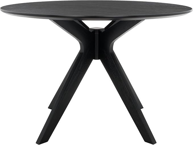 SAFAVIEH Couture Collection – Carolee Black 46-Inch Round Dining Table, Farmhouse Dining Table for Kitchen or Dining Room, Seats Up to 4 (SFV2134B)