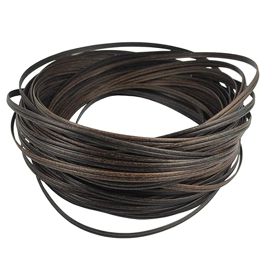 Feyart Double Stranded PE Rattan Strip for Outdoor Rattan Furniture Repair, 8.5mm Plastic Wicker for Patio Furniture Restore, 500g/55m Long (Mottled Coffee)