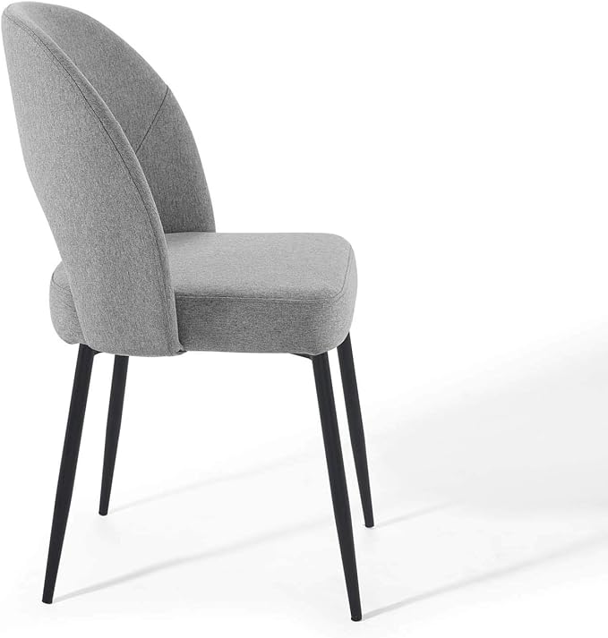Modway Rouse Upholstered Fabric Side Black Light Gray, (Pack of 2)