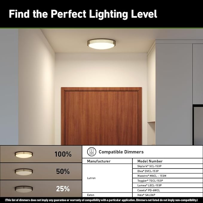 Good Earth Lighting Majestic 14-in LED Ceiling Fixture, 1700 Lumens, Dimmable, Matte Grey