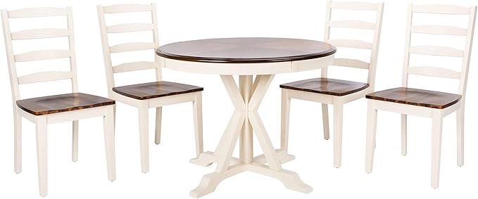 Safavieh Home Shay White and Natural 5-piece Dining Set