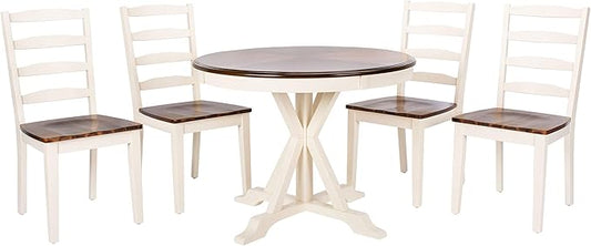 Safavieh Home Shay White and Natural 5-piece Dining Set