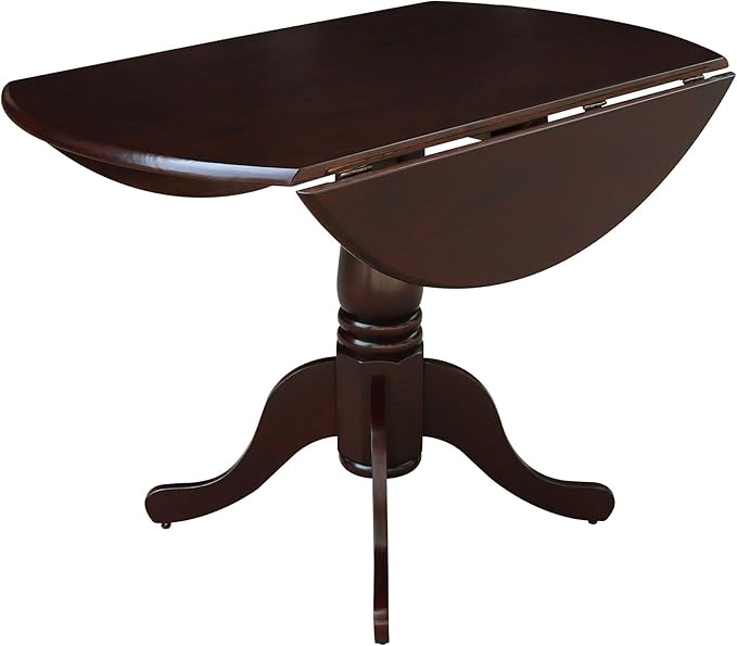 International Concepts 42" Dual Drop Leaf 2 San Remo Chairs Dining Table, Rich Mocha