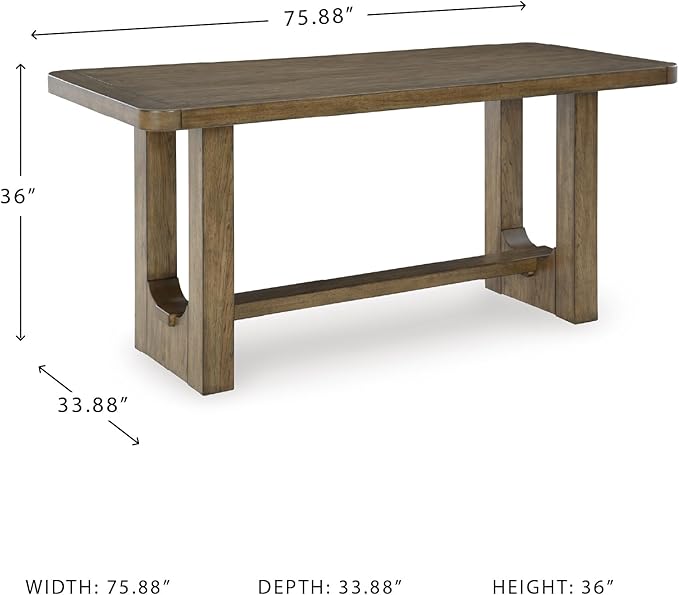 Signature Design by Ashley Cabalynn Modern Counter Height Dining Table, Dark Brown
