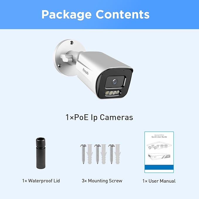 5MP IP Bullet PoE Camera with Smart Dual Lights Full Color Night Vision, Wired HD Video Surveillance Security Camera Outdoor, 2-Way Audio Talk, IP67 Waterproof, AI Human Detection, PB65-5MDL