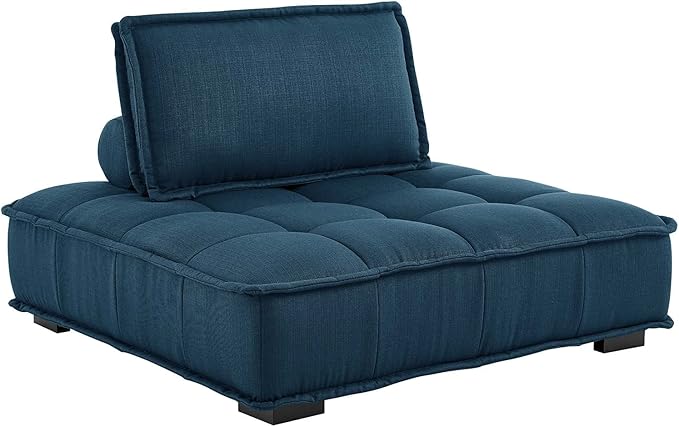 Modway Saunter Tufted Fabric Armless Chair, Azure