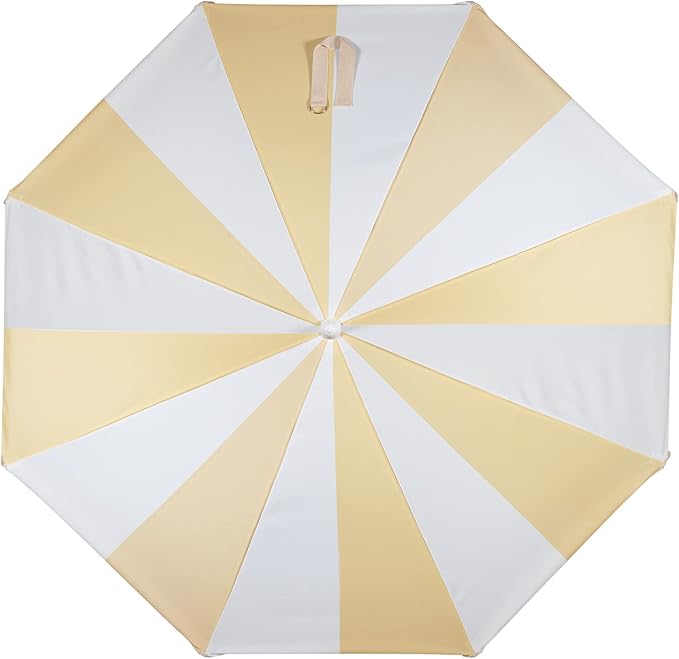 BEACH STATE Summerland 6.5 Feet Beach Umbrella with Fringe - Patio Umbrella - Outdoor Umbrella - UV50+ Sun Protection