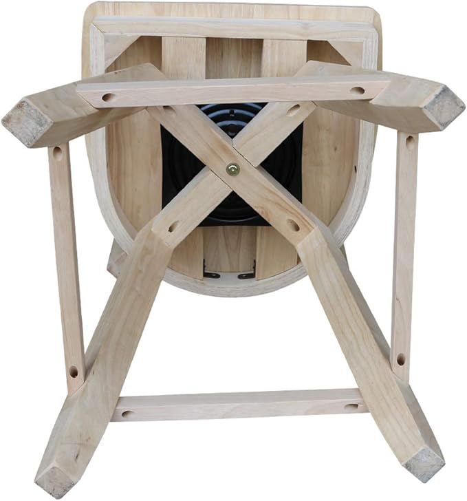International Concepts Emily Counterheight Stool-24 Seat Height-with Swivel and Auto Return Dining Chairs, Unfinished