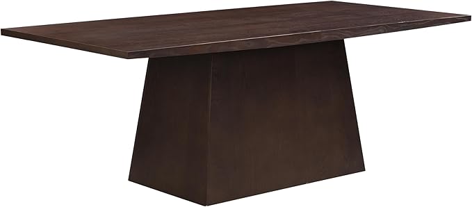 Christopher Knight Home Coadz 82 inch Wooden Dining Table, Modern Rectangular Kitchen Dinner Table for 6-8 People, Pedestal Wooden Dining Furniture for Kitchen Office Conference Room, Espresso Brown