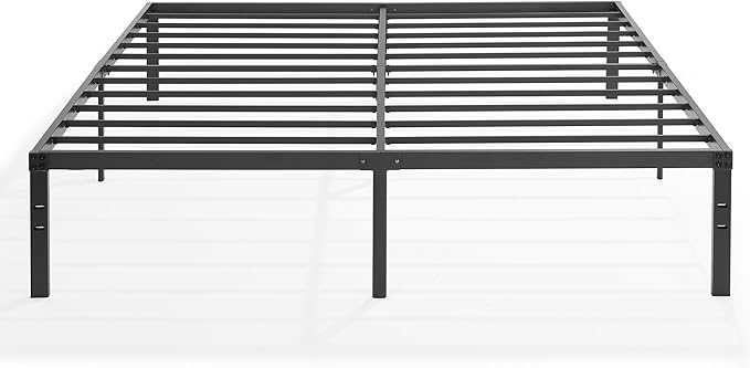 VECELO 16" King Size Metal Platform Tall Bed Frame,Heavy Duty Steel Slat/Easy Assembly Mattress Foundation/No Box Spring Needed