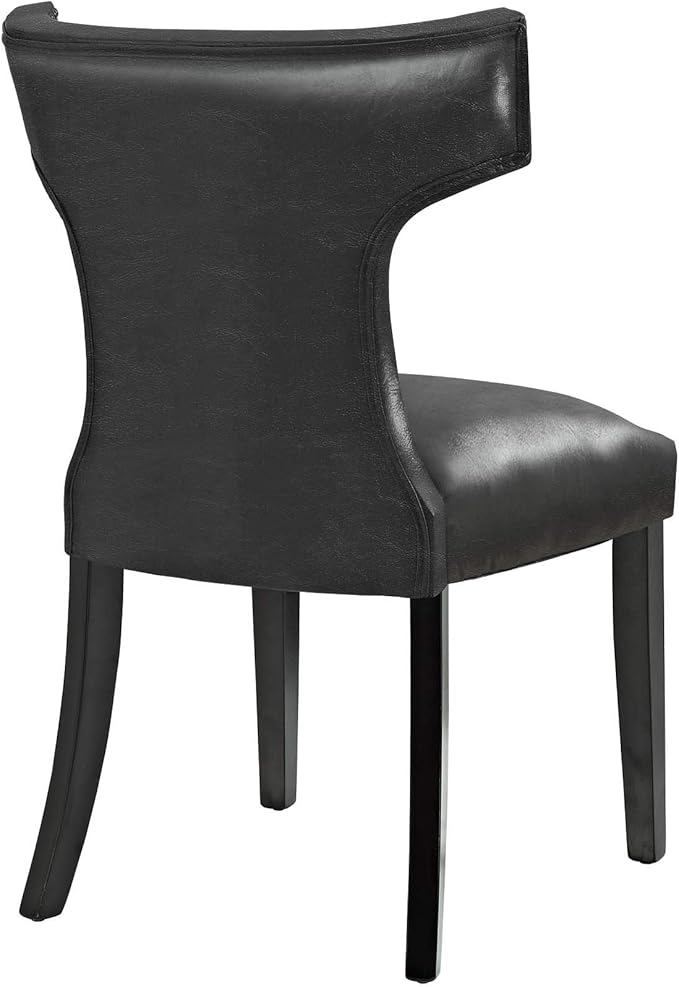 Modway EEI-3922-BLK Curve Vinyl Dining Chair, Black