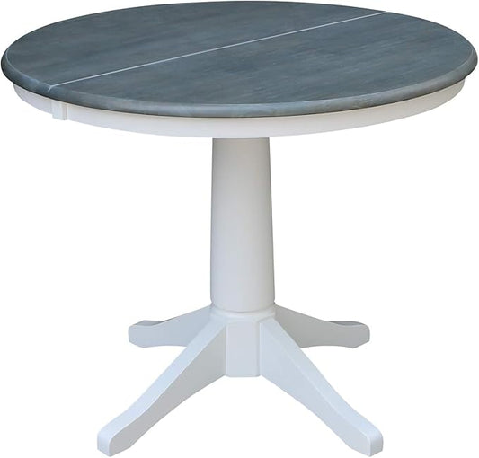 International Concepts 36" Round Table with 12" Leaf-Dining Height